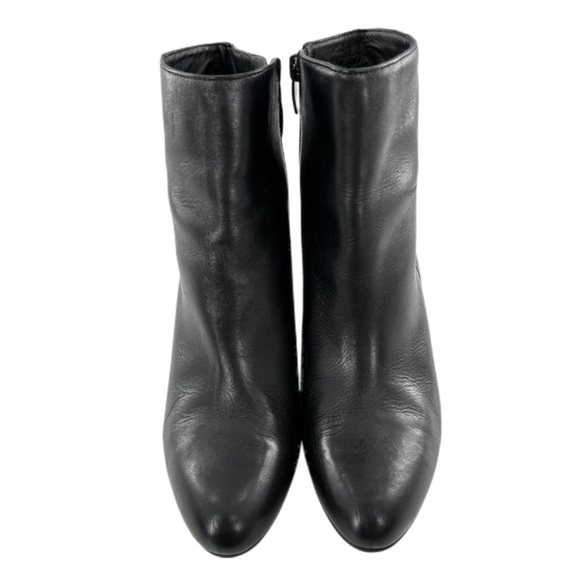 Via Spiga womens ankle booties size 7 37.5 black leather almond toe wedge boots - Picture 2 of 14